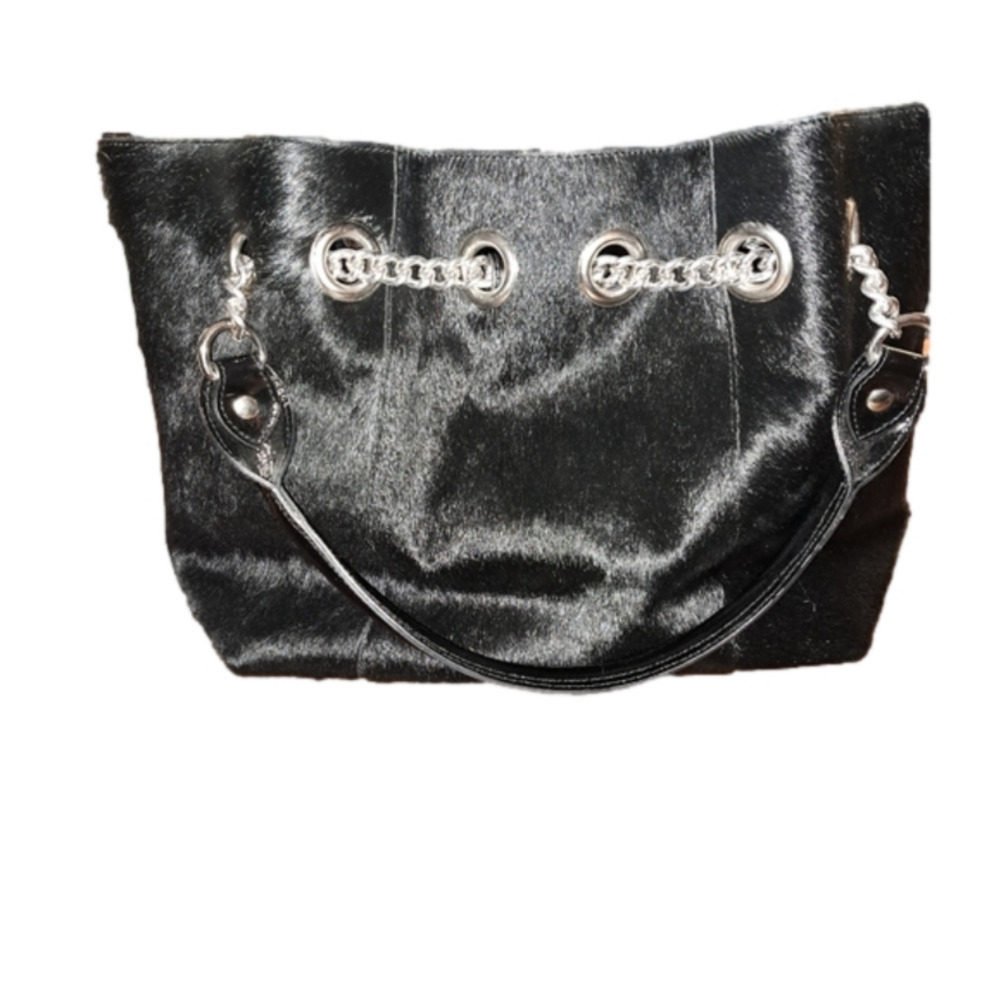𝅺roberta Gandolfi black horsehair leather handbag